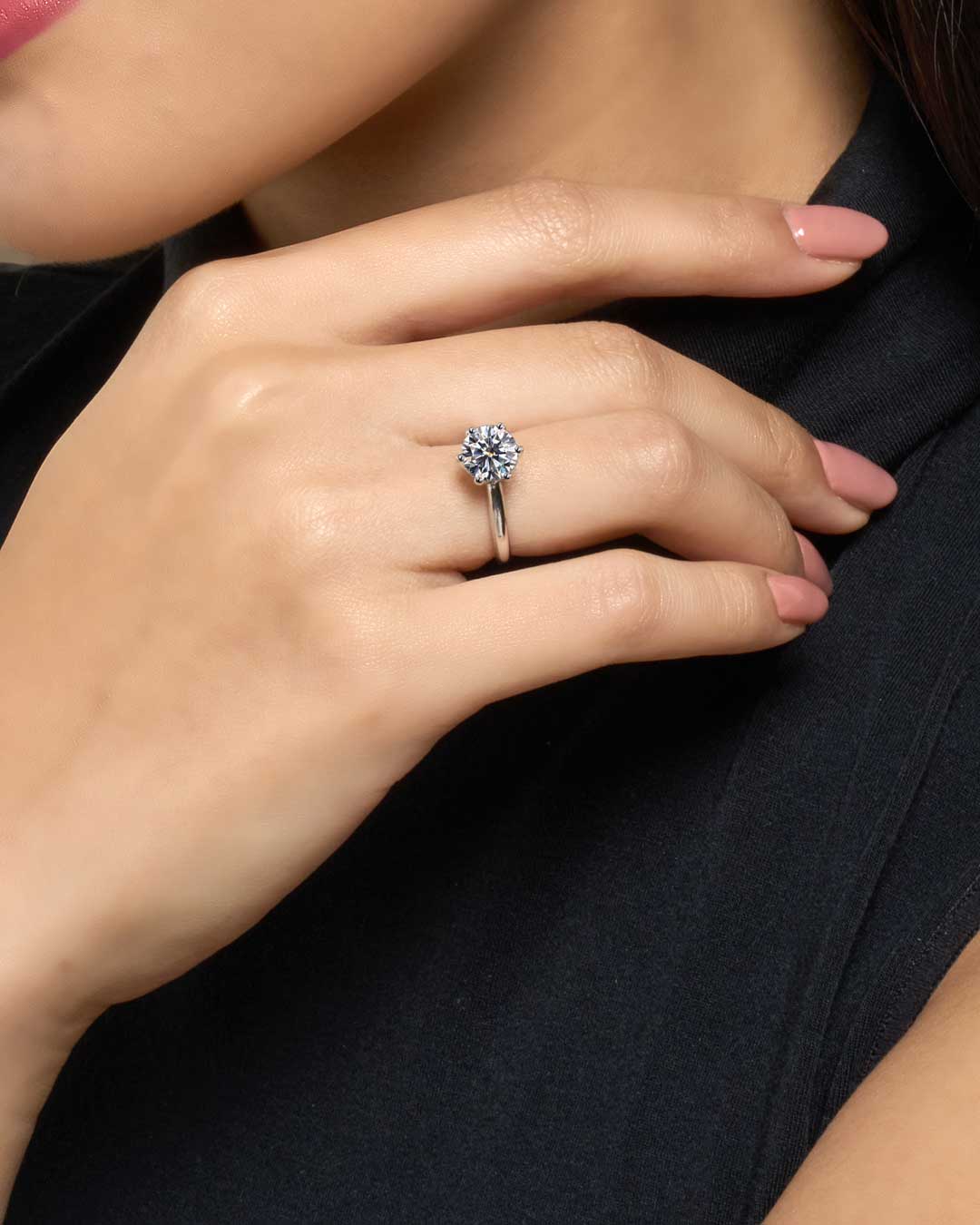 Éclat Classic Round Solitaire Plain Ring 2CT (6 Prong) (Model) - Éclat by Oui