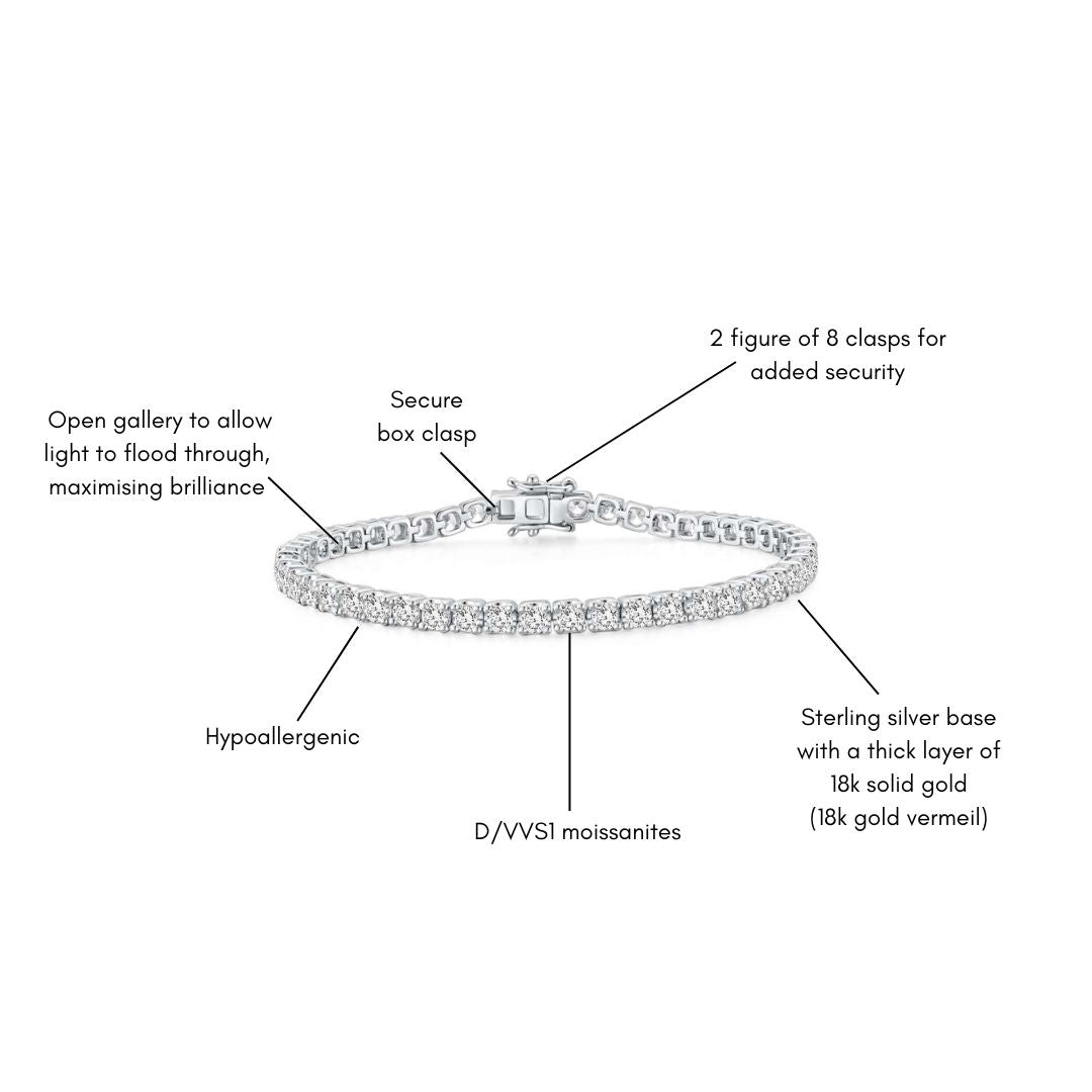 Éclat Round 4 Prong Tennis Bracelet (Features) - Éclat by Oui