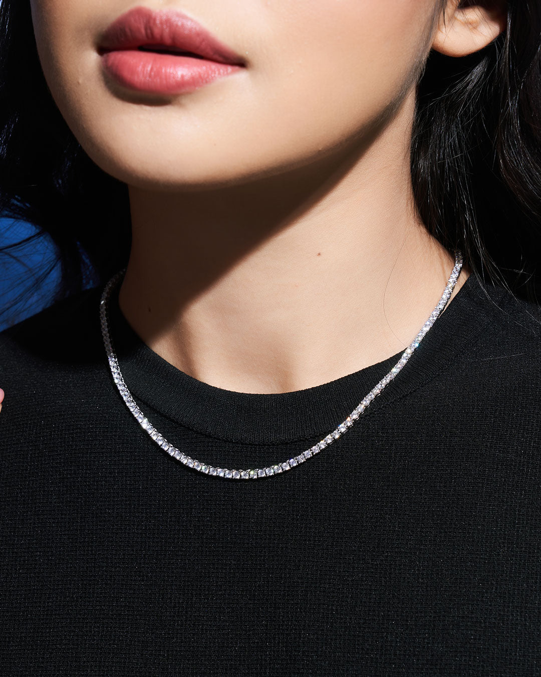 Éclat Classic Tennis Necklace 0.05CT (Model) - Eclat by Oui