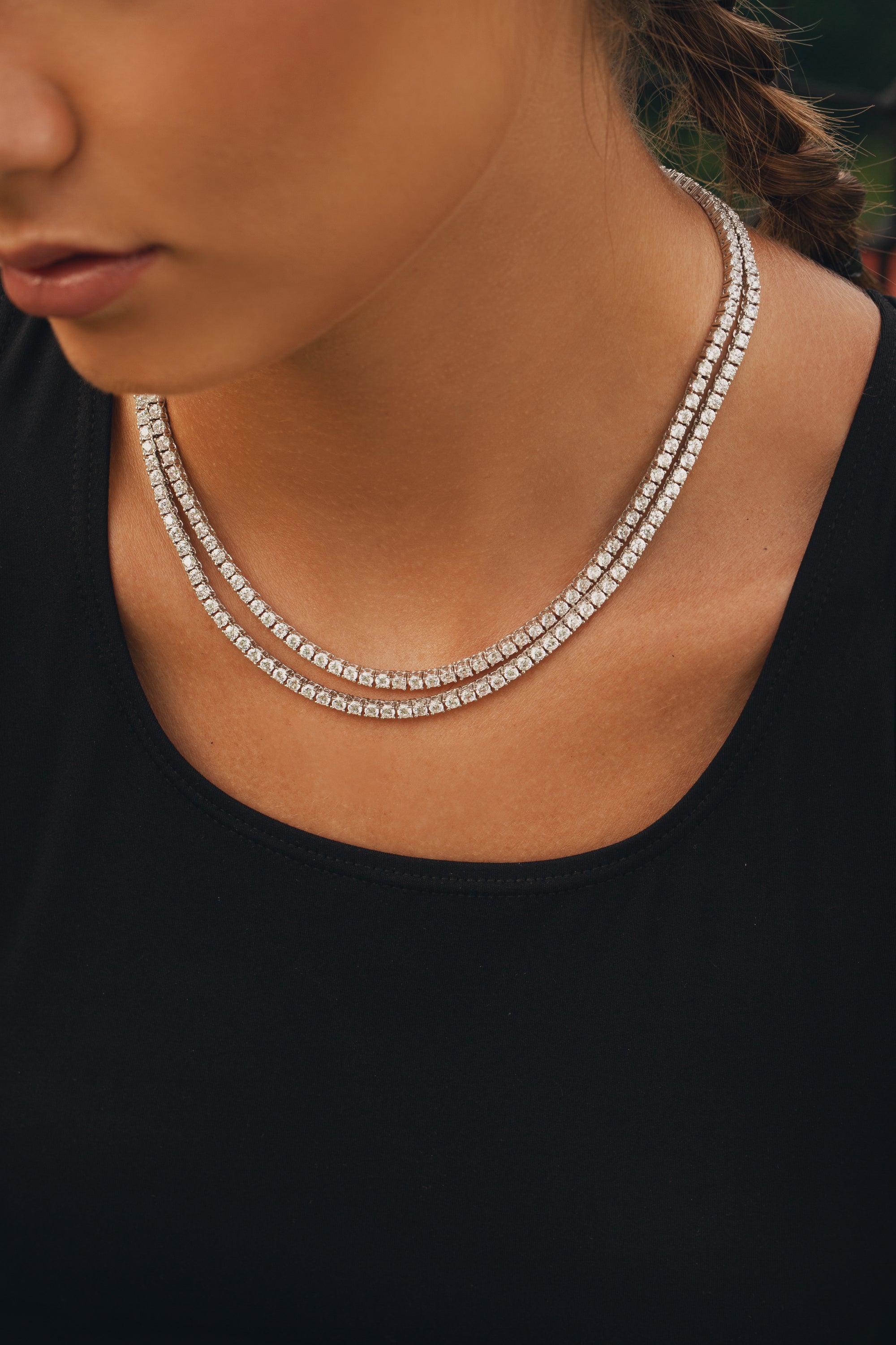 Éclat Classic Tennis Necklace 0.1CT+0.1CT (Model) - Eclat by Oui