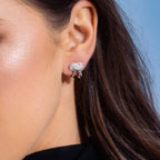 KNOT Alone® Double Pave Earrings (Model) - Eclat by Oui