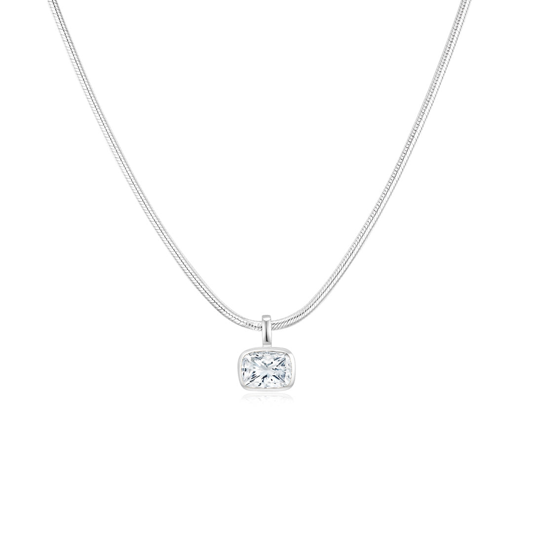 Ella Bezel Necklace WG (Radiant) - Éclat by Oui