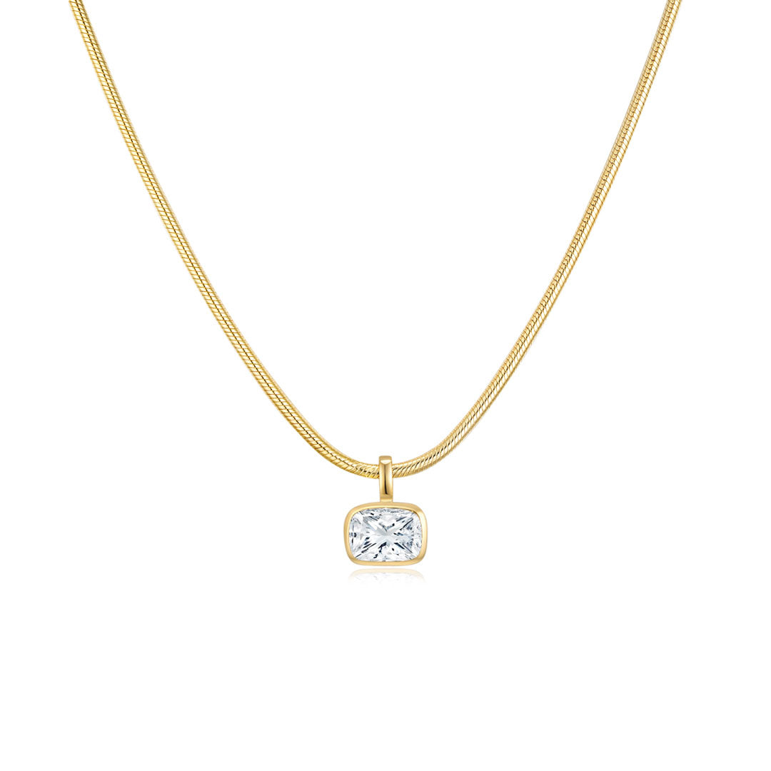 Ella Bezel Necklace YG (Radiant) - Éclat by Oui