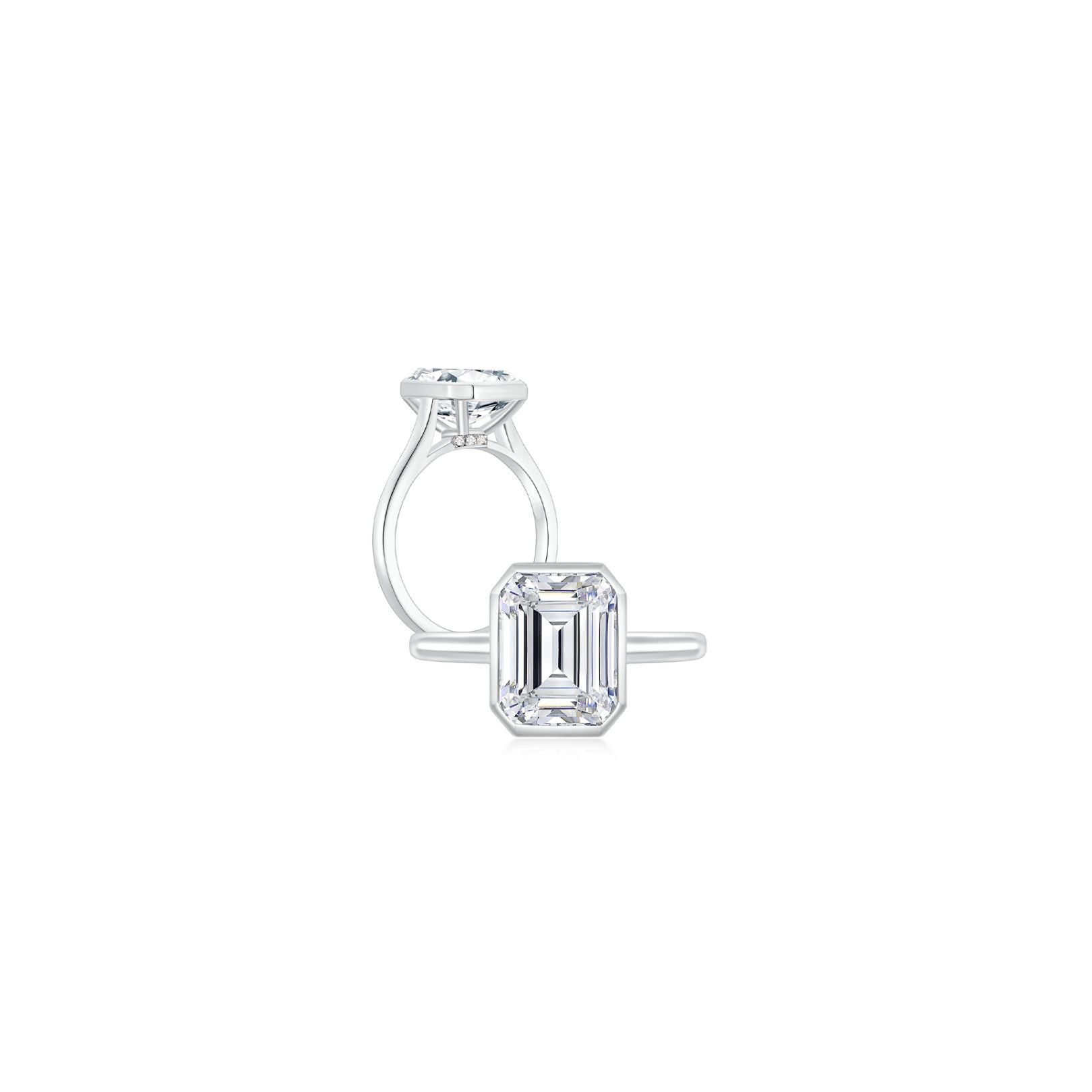 Emerald Bezel Ring (WG) Both - Eclat by Oui
