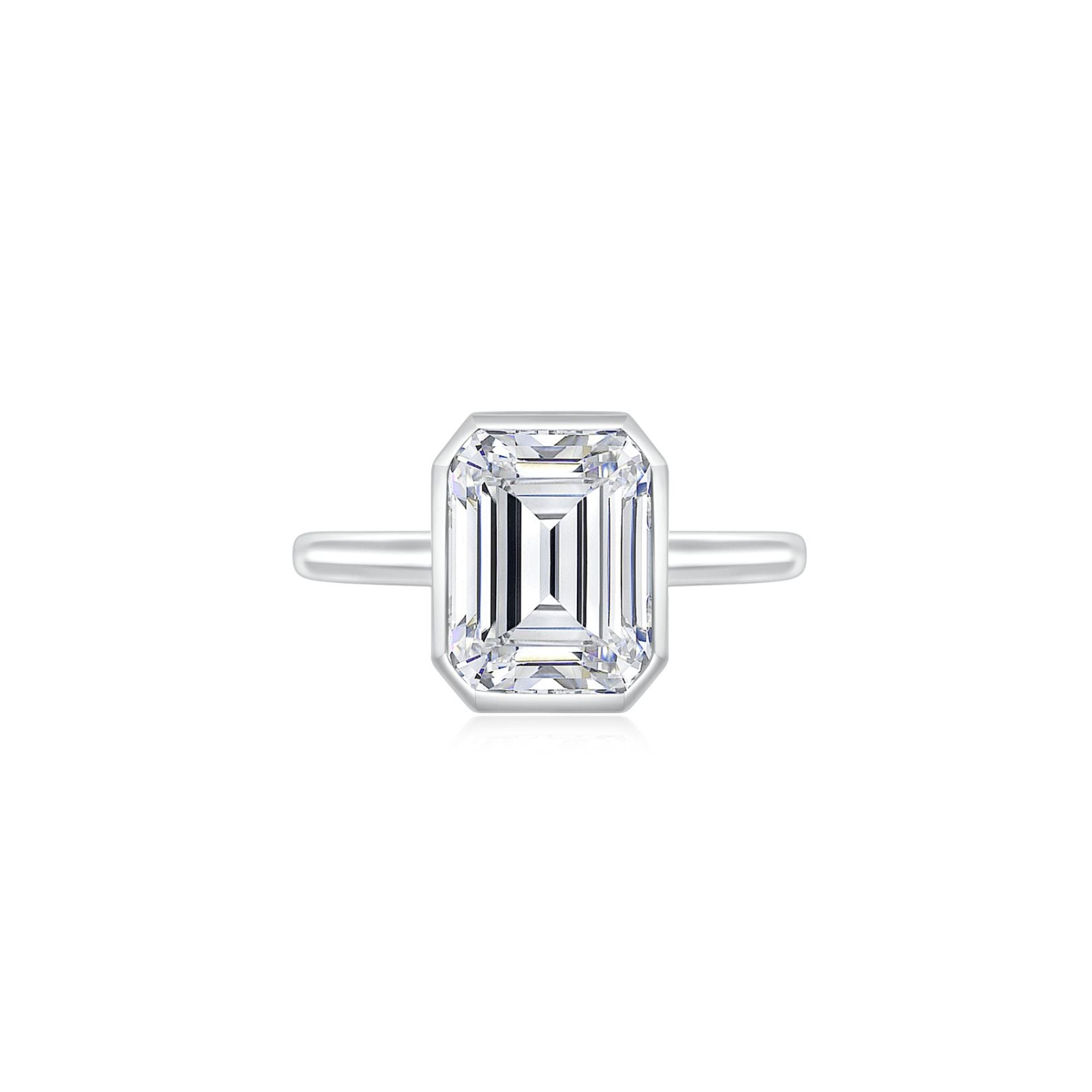 Emerald Bezel Ring (WG) Front - Eclat by Oui
