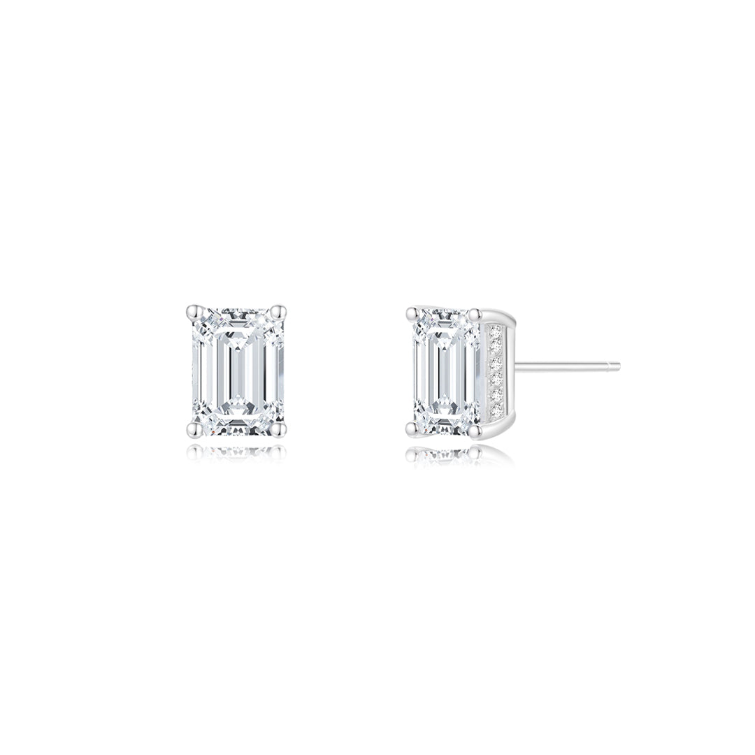 Emerald Solitaire Ear Studs WG - Éclat by Oui