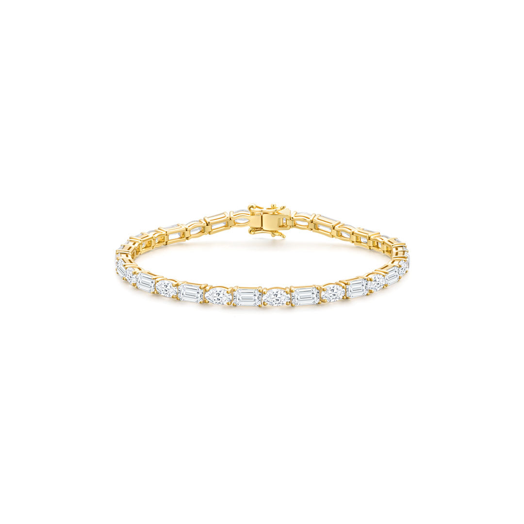 Emerald and Oval Tennis Bracelet (Yellow Gold) - Éclat by Oui