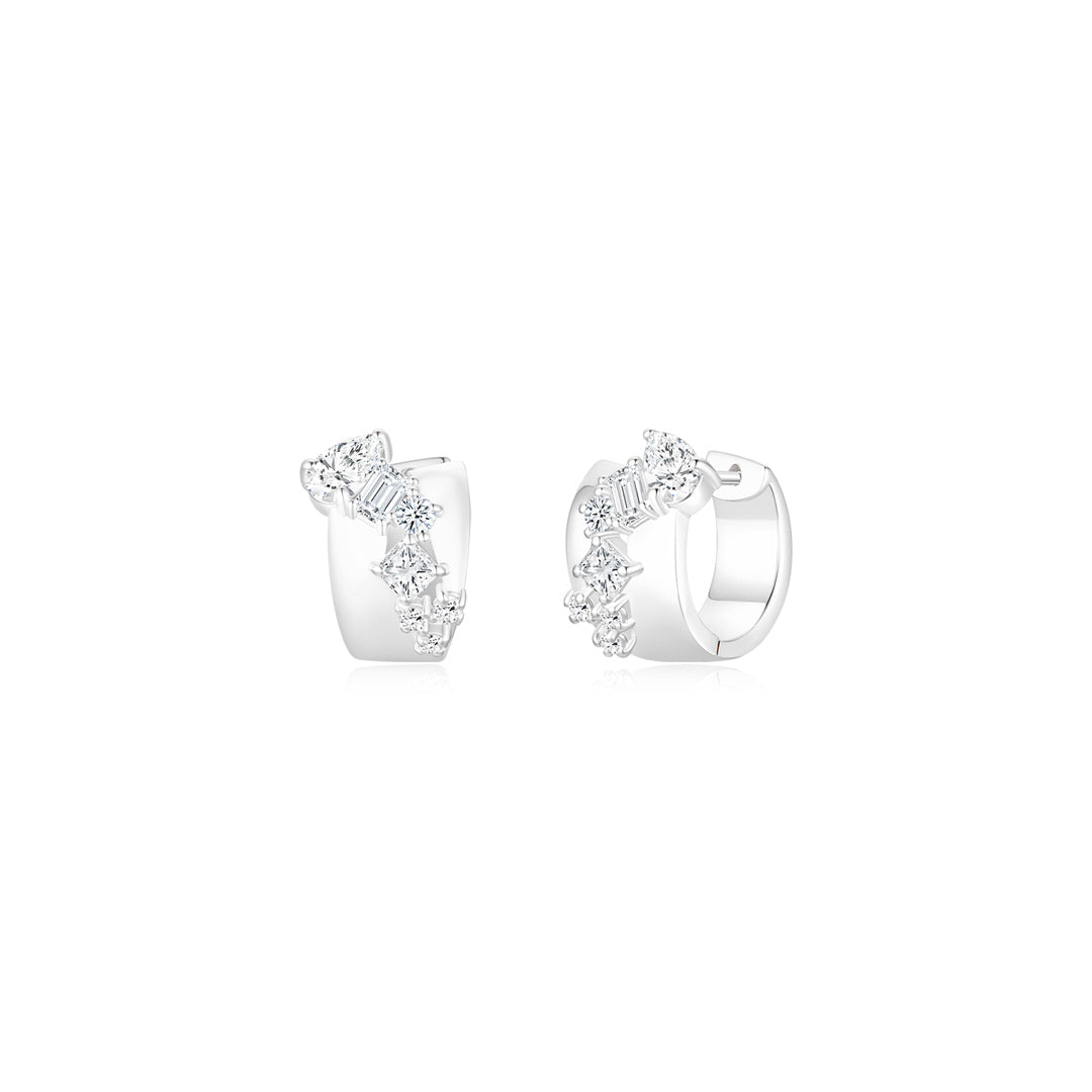 Encrusted Moissanite Huggies WG - Éclat by Oui