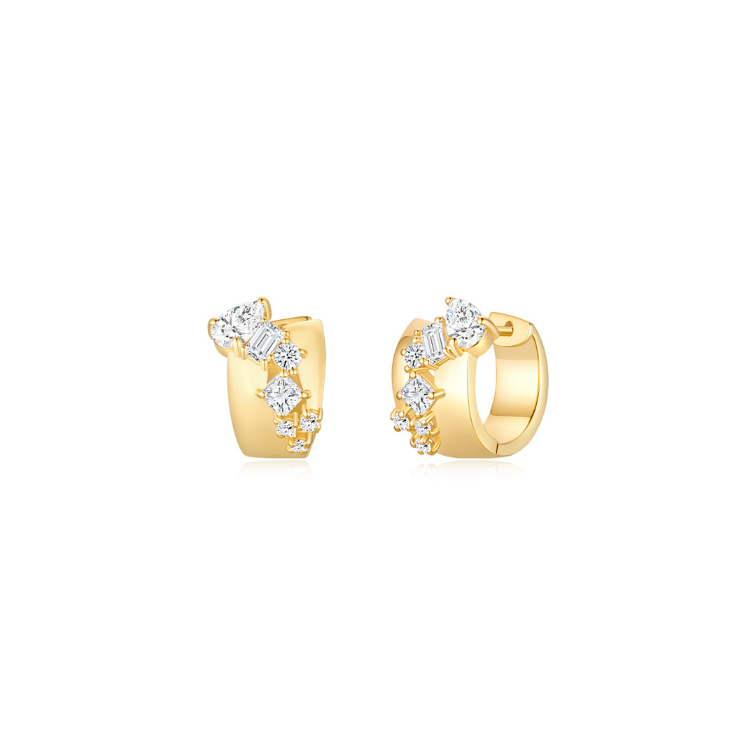 Encrusted Moissanite Huggies YG - Éclat by Oui