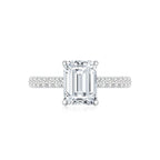 Freya Emerald Solitaire Pave Ring WG (Front) - Eclat by Oui