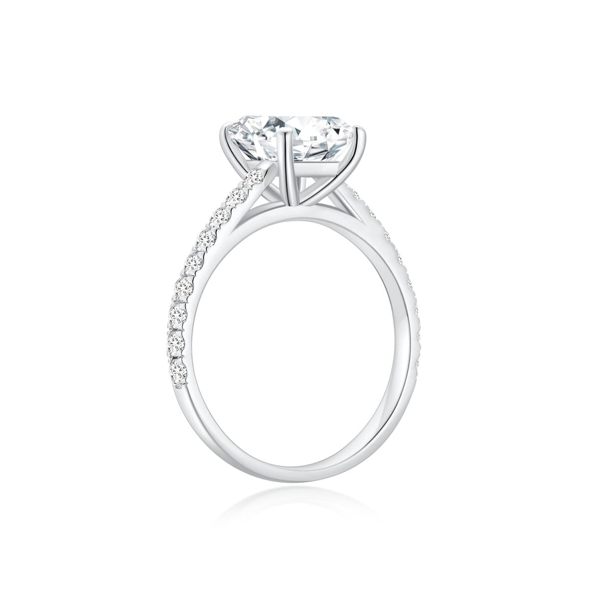 Freya Emerald Solitaire Pave Ring WG (Side) - Eclat by Oui
