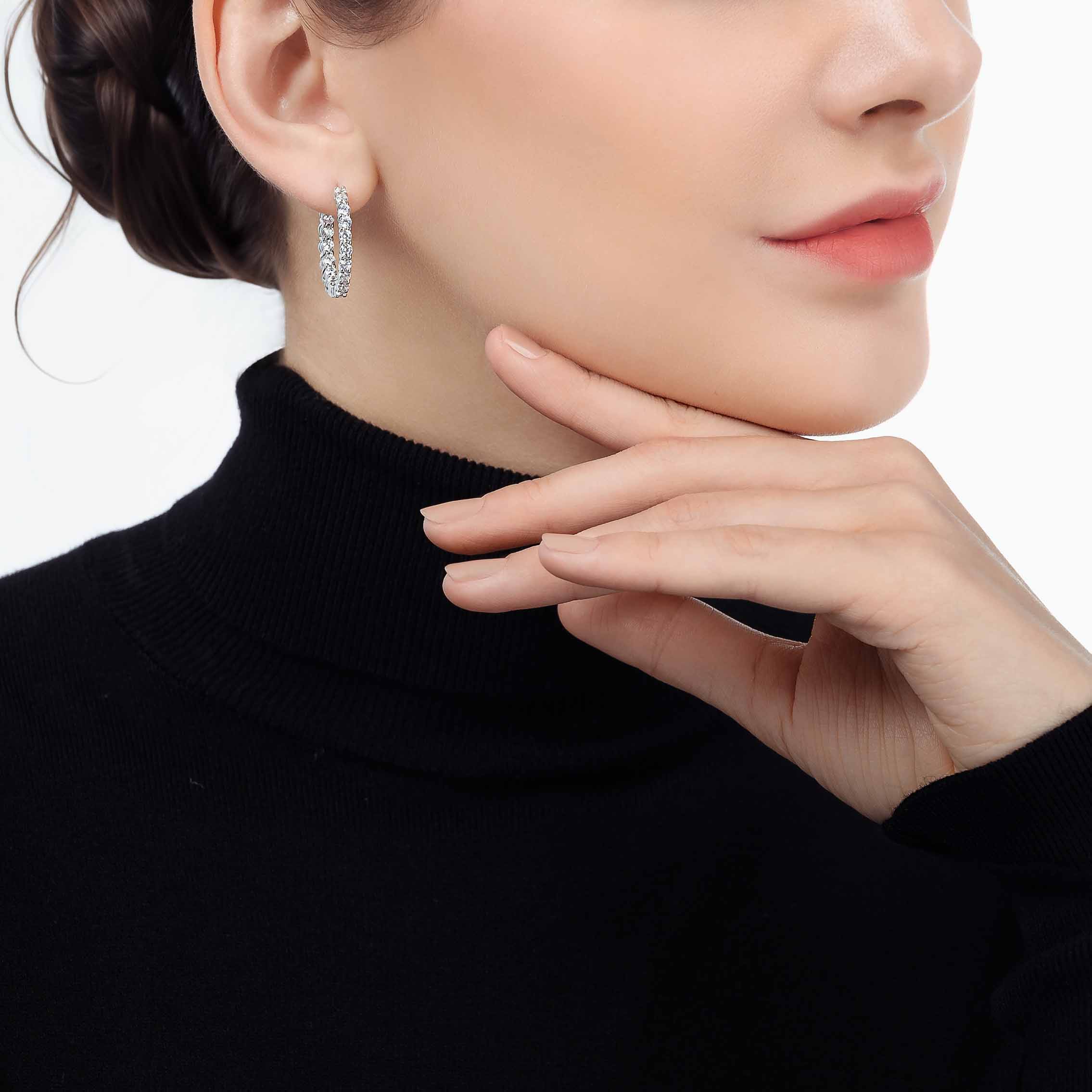 Hazel Hoop Earrings 25mm (Model) - Eclat by Oui