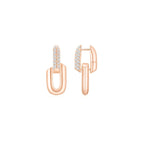 HeartWear Pave Link Earrings RG (Front) - Eclat by Oui