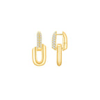 HeartWear Pave Link Earrings YG (Front) - Eclat by Oui