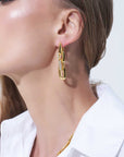 HeartWear 4 Link Pave Earrings (YG) (Model) - Eclat by Oui