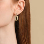 HeartWear® Pave Link Earrings (YG) (Model) - Eclat by Oui