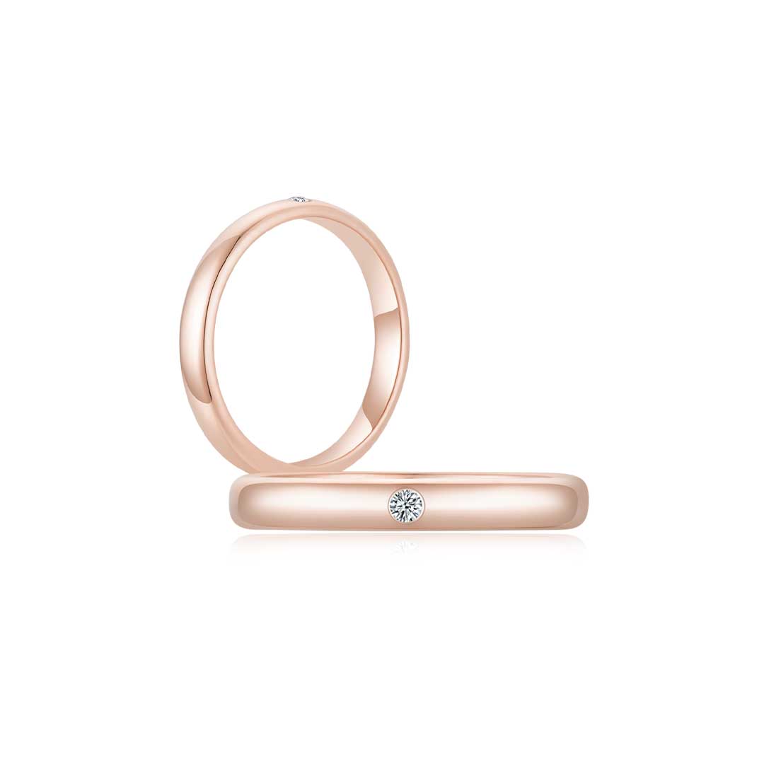 Infinite Men's Ring (Single Stone) RG (3mm) (Both) - Eclat by Oui