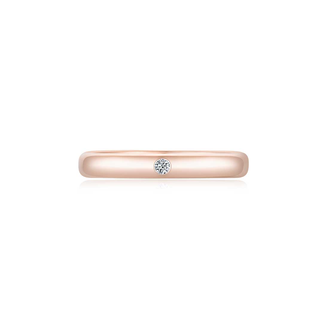Infinite Men&#39;s Ring (Single Stone) RG (3mm) (Front) - Eclat by Oui