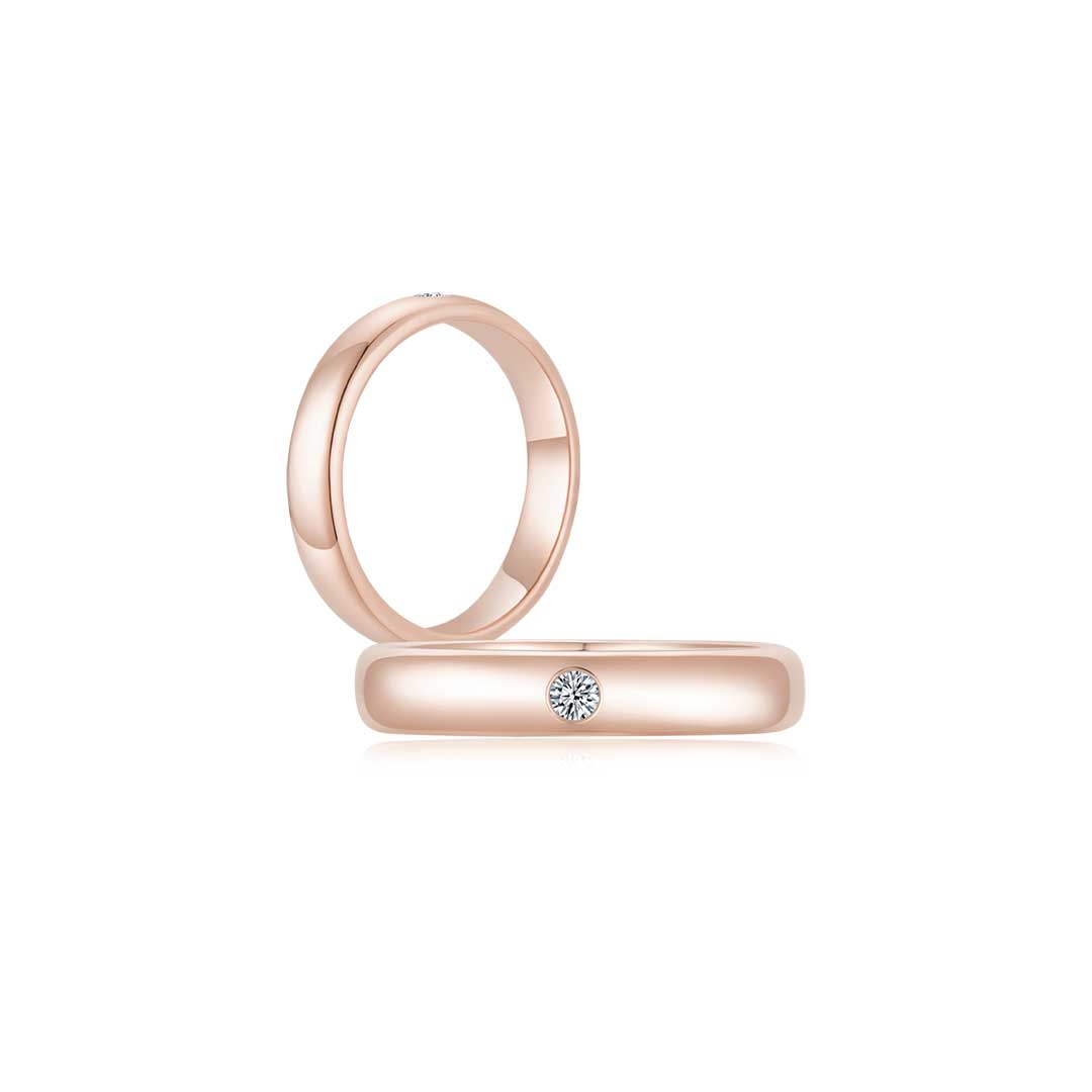 Infinite Men's Ring (Single Stone) RG (4mm) (Both) - Eclat by Oui