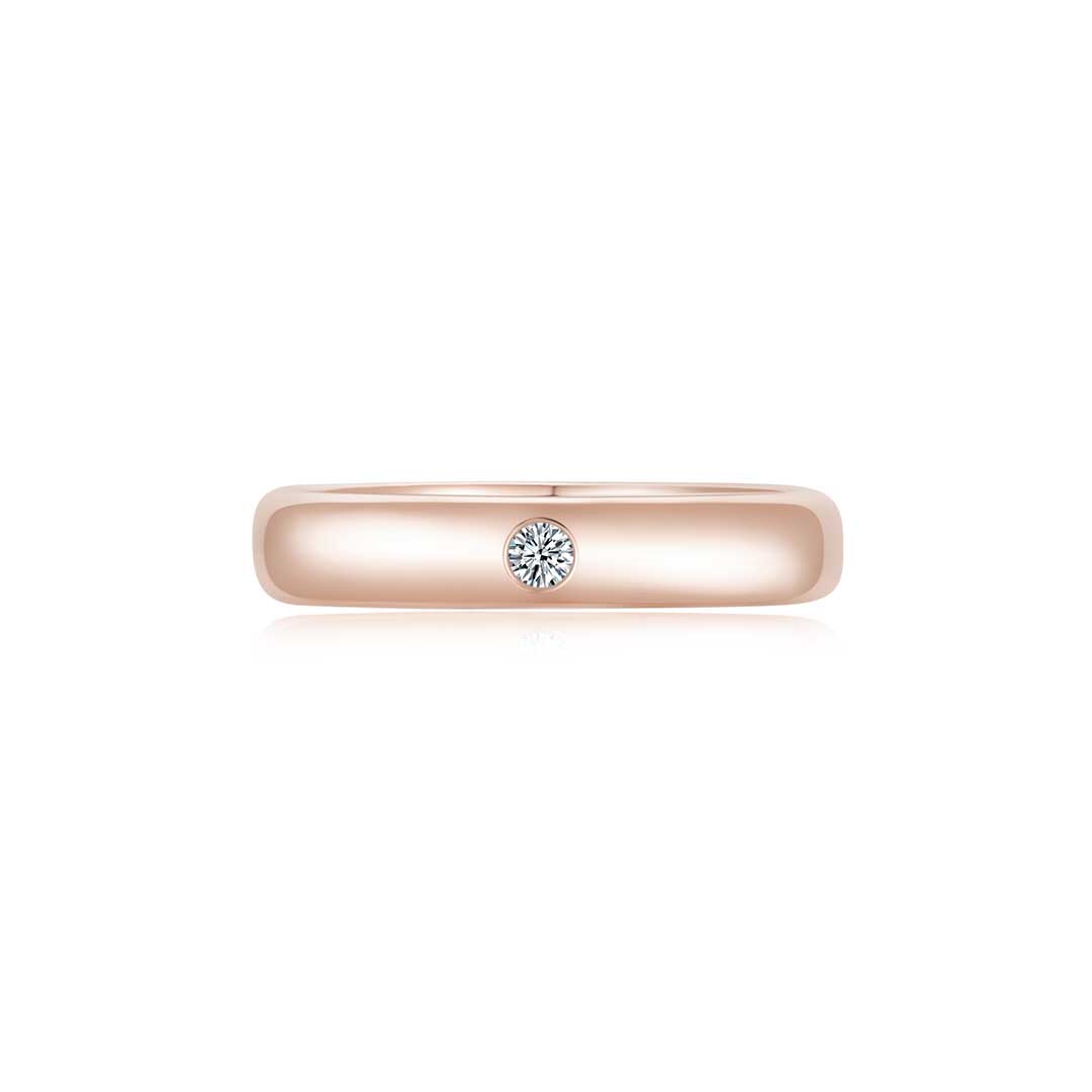 Infinite Men&#39;s Ring (Single Stone) RG (4mm) (Front) - Eclat by Oui