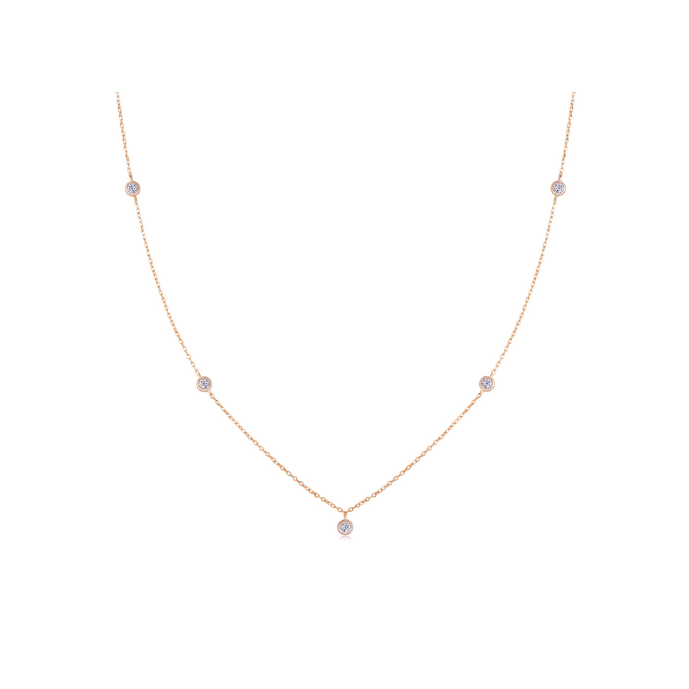 Ivy Bezel Necklace (RG) - Eclat by Oui