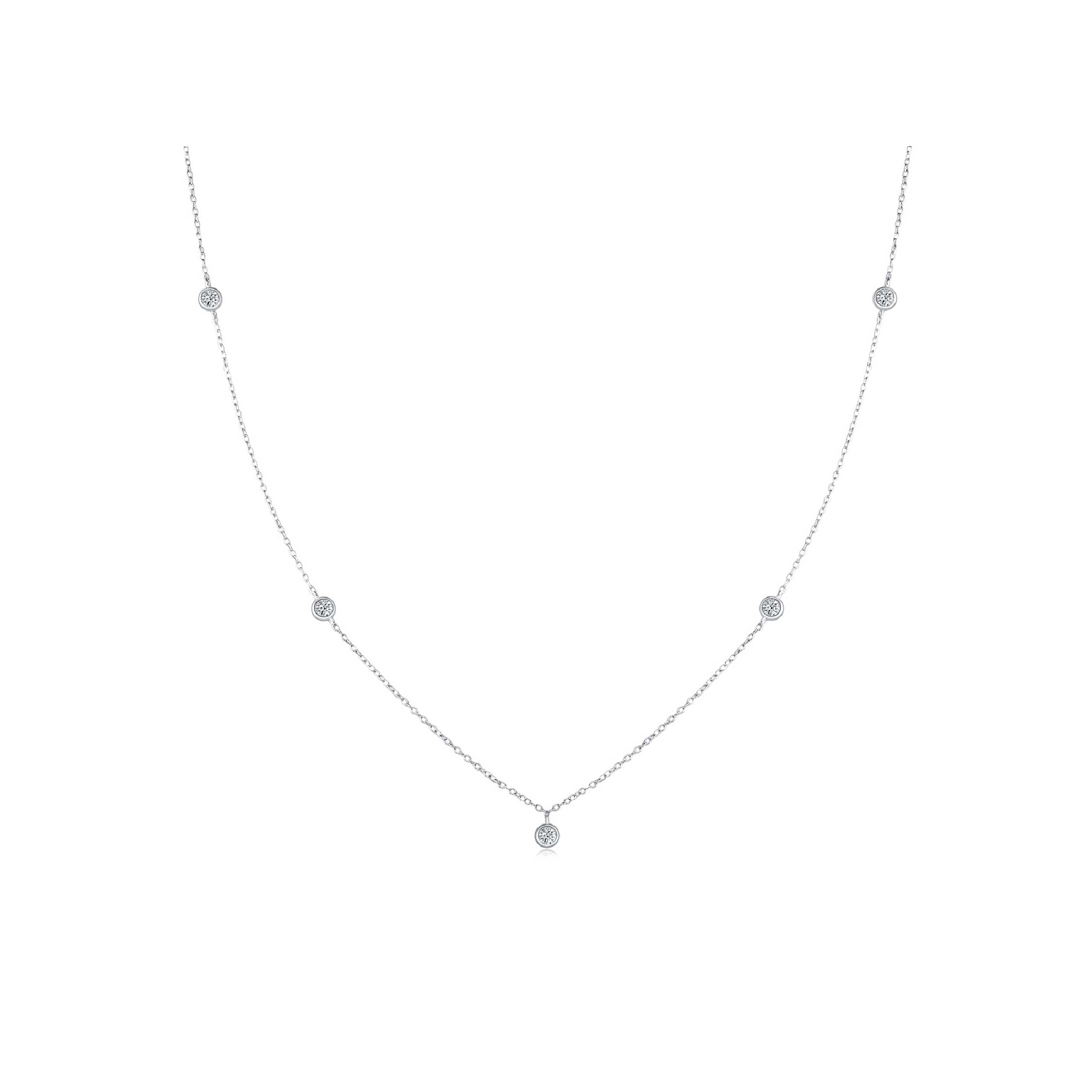 Ivy Bezel Necklace (WG) - Eclat by Oui