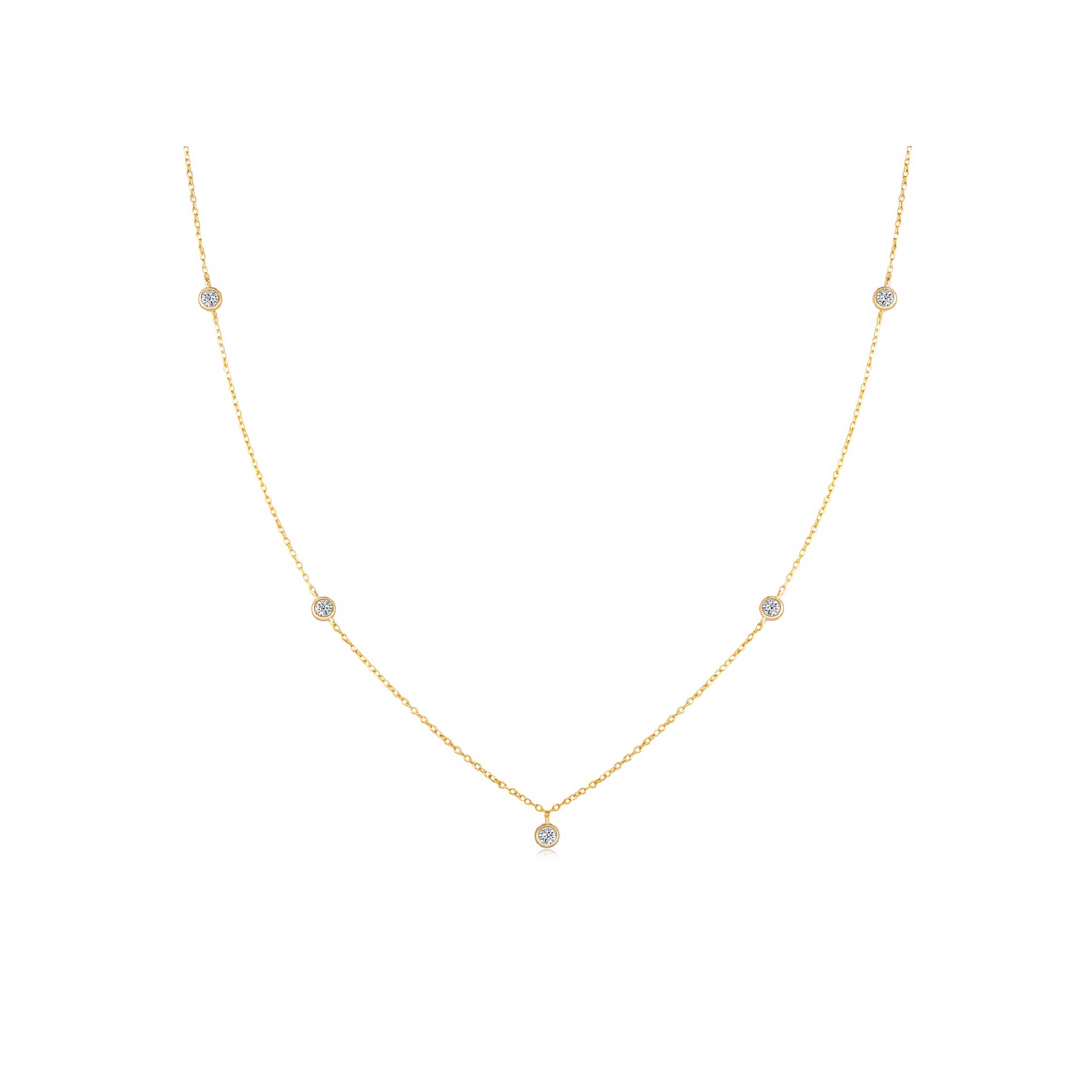 Ivy Bezel Necklace (YG) - Eclat by Oui