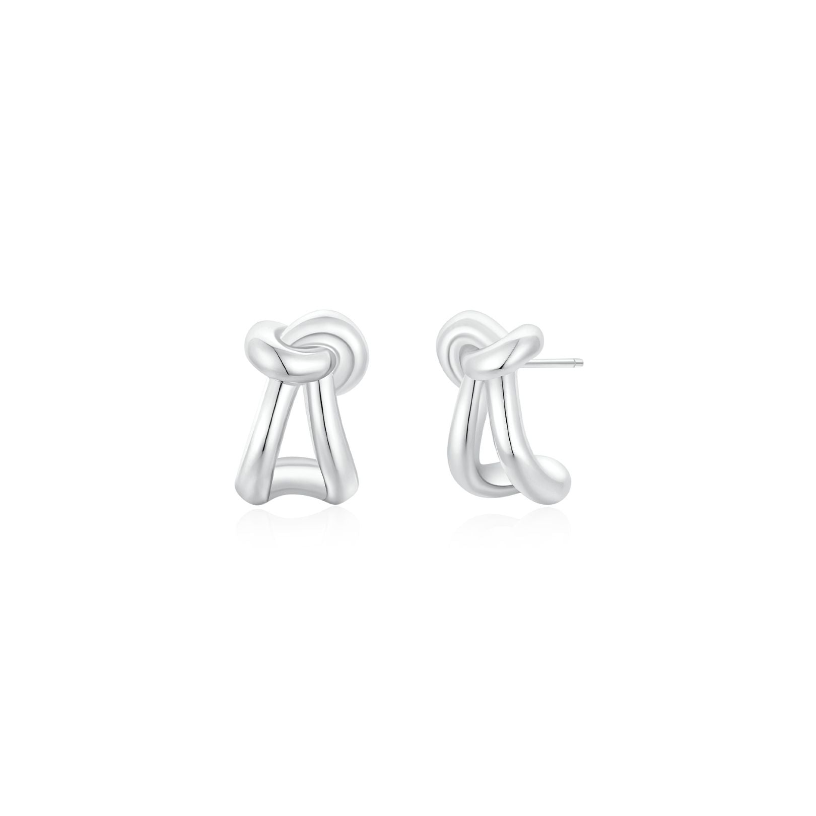KNOT Alone Double Earrings (WG) - Eclat by Oui