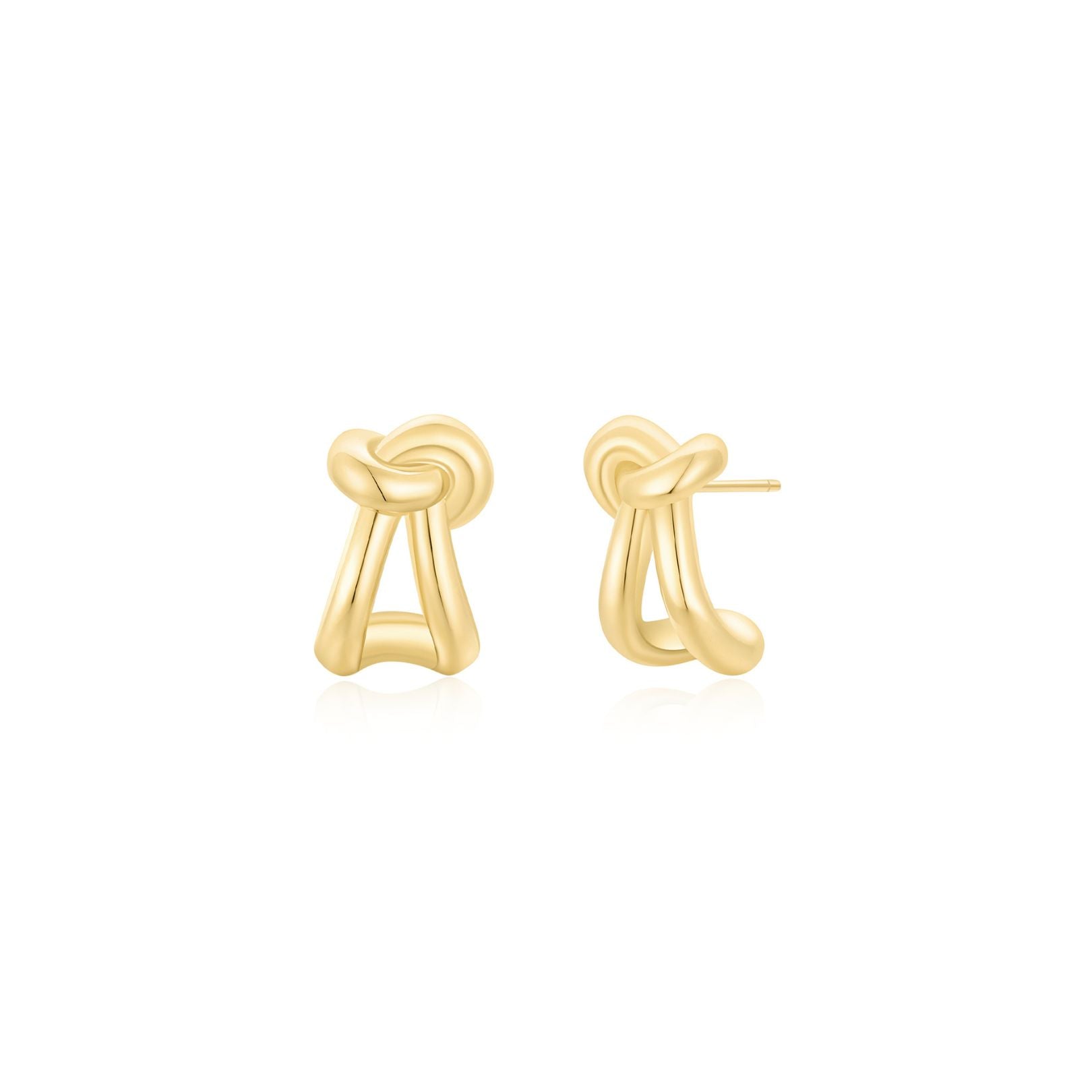 KNOT Alone Double Earrings (YG) - Eclat by Oui