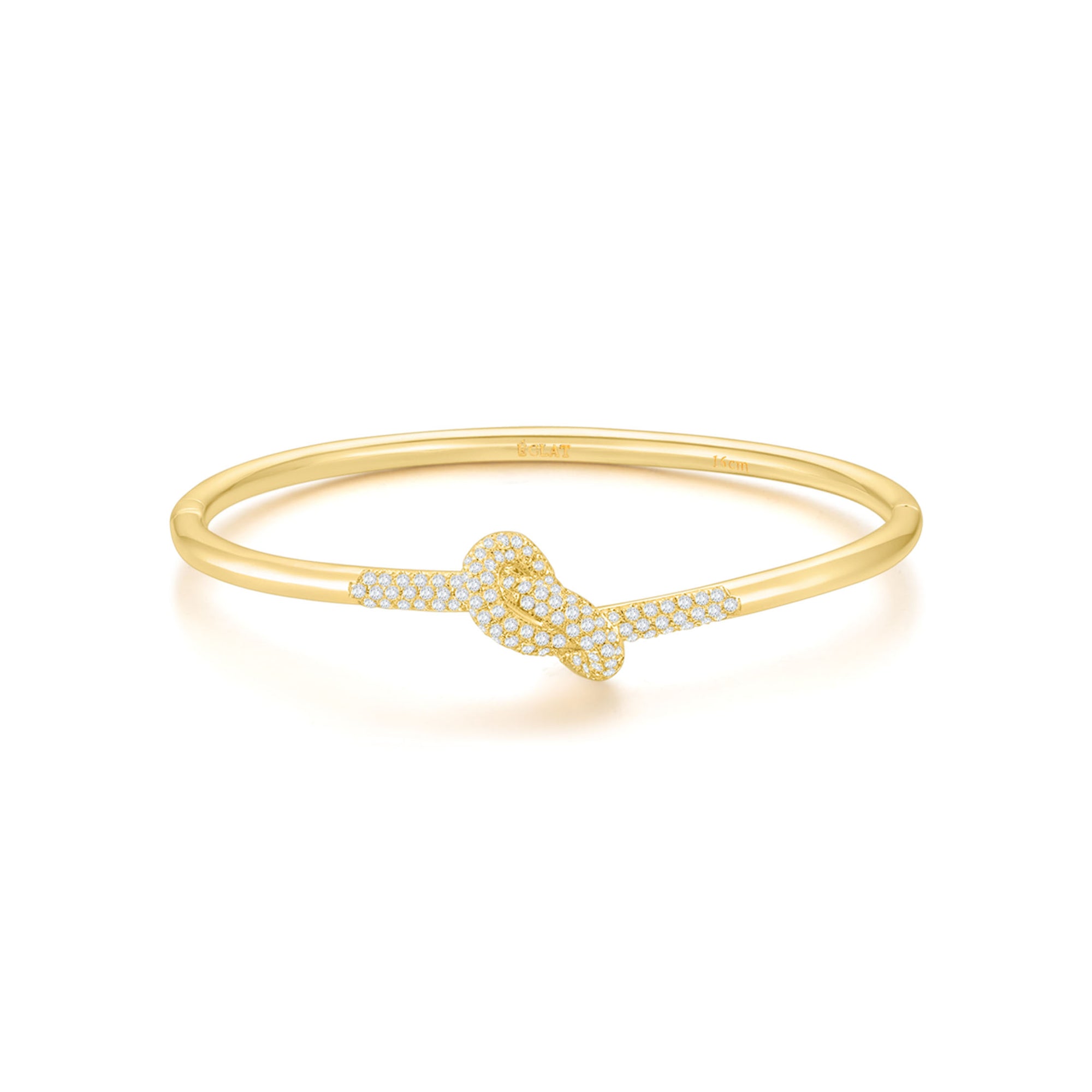 KNOT Alone® Pave Bangle (Yellow Gold) - Eclat by Oui