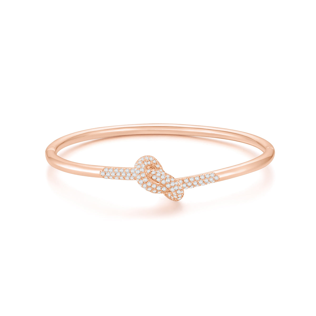 KNOT Alone® Bangle (Rose Gold) with Pave Stones - Eclat by Oui