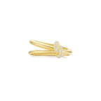 KNOT Alone® Double Pave Ring (Front) (Yellow Gold) - Eclat by Oui