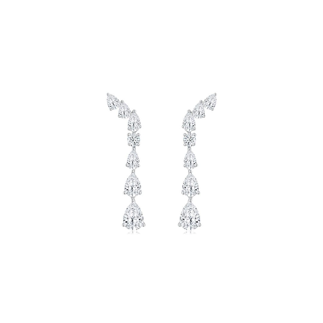 Kayla Pear Drop Earrings WG - Éclat by Oui