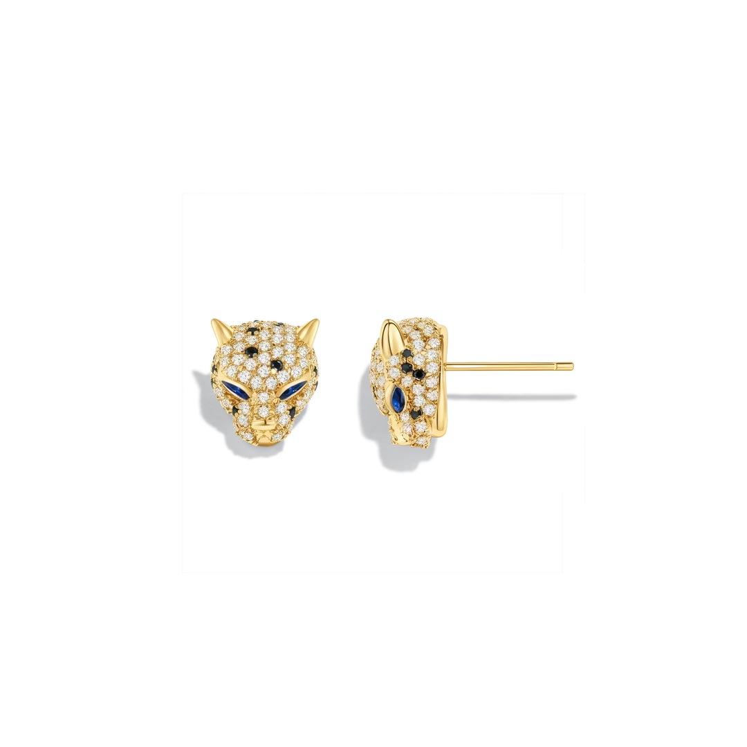 Leopard Pave Ear Studs YG - Éclat by Oui