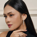 MFW Pearl Gradual Dangling Earrings (Model) - Eclat by Oui