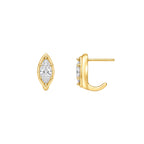Marquise Bezel Moissanite Ear Studs