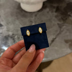 Marquise Bezel Moissanite Ear Studs YG (Image)- Éclat by Oui