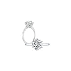 Maya Round Solitaire Plain Ring (6 Prong) Both - Eclat by Oui