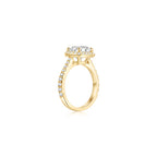 Maya Cushion Halo Pave Ring YG (Side) - Éclat by Oui