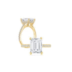 Maya Emerald Solitaire Pave Ring YG (Both) - Éclat by Oui