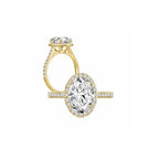 Maya Oval Halo Pave Ring YG (Both) - Éclat by Oui