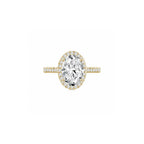 Maya Oval Halo Pave Ring YG (Front) - Éclat by Oui