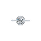 Maya Round Halo Pave Ring WG (Front) - Éclat by Oui