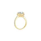 Maya Round Halo Pave Ring YG (Side) - Éclat by Oui