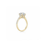 Maya Round Solitaire Pave Ring (4 Prong) YG (Side) - Éclat by Oui