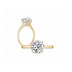 Maya Round Solitaire Plain Ring (4 Prong) YG (Both) - Éclat by Oui