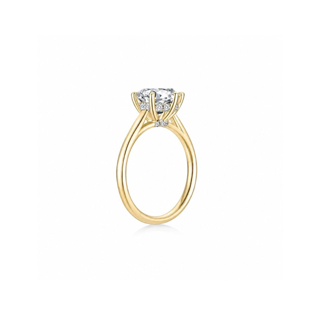 Maya Round Solitaire Plain Ring (6 Prong) YG (Side) - Éclat by Oui