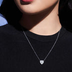 Mia Heart Halo Necklace 1CT (Model) - Eclat by Oui