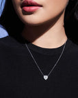 Mia Heart Halo Necklace 1CT (Model) - Eclat by Oui