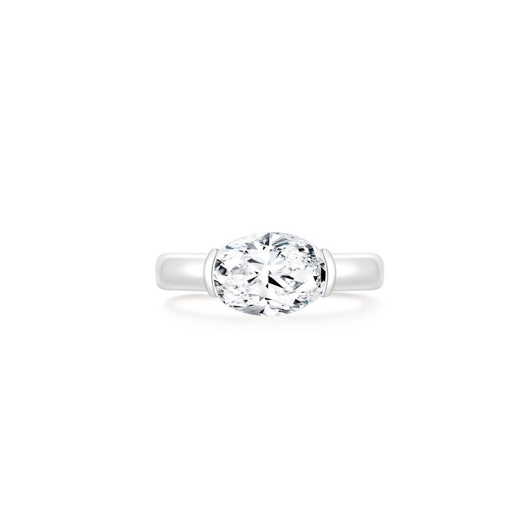 Millie Oval Ring (Front) WG - Éclat by Oui